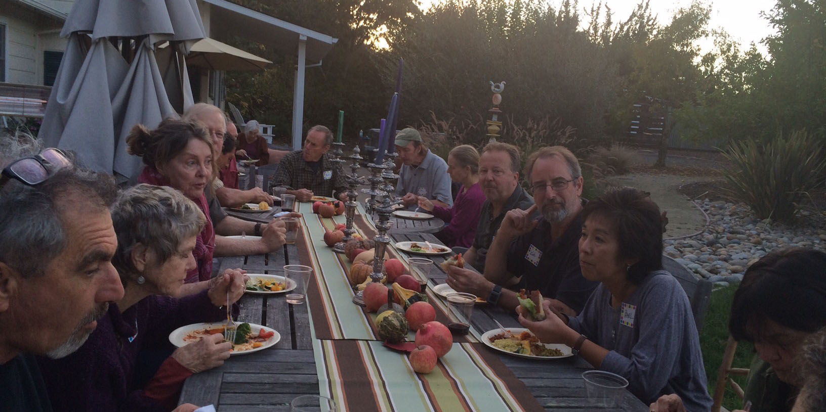 The Gravenstein Apple Core enjoys an alfresco dinner at the end of the successful 2014 season.