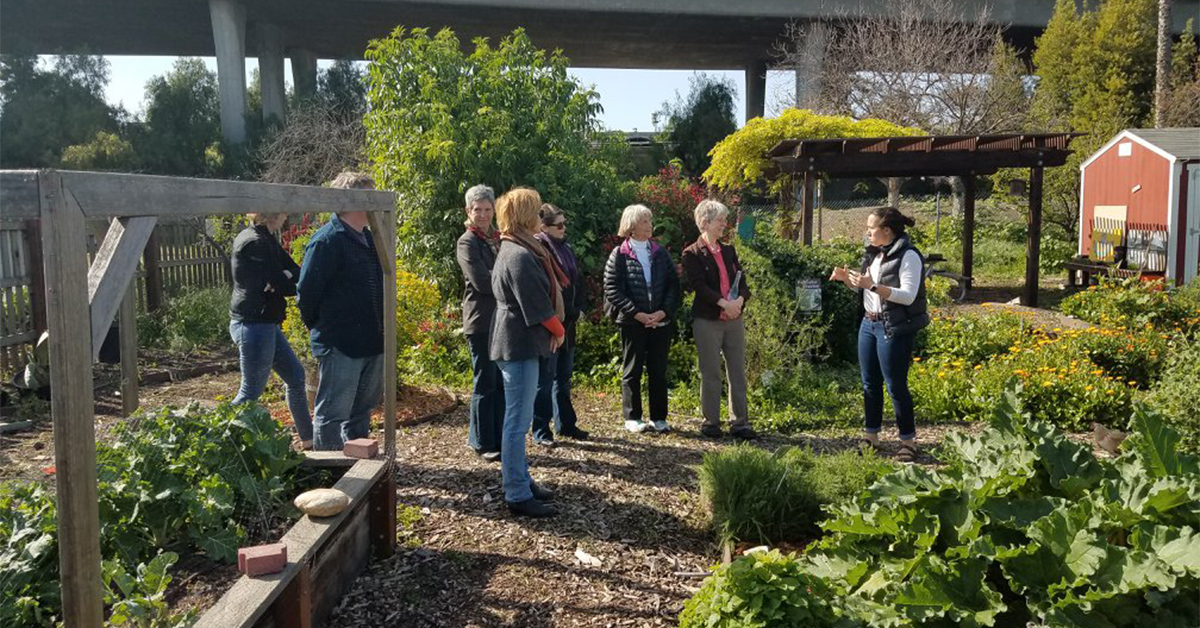 Slow Food California 2018 Leaders Meeting on their tour at Veggielution